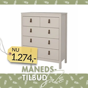 Madrid Kommode 3+2 skuffer - Cashmere 