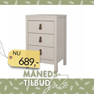 Madrid Natbord 3 skuffer - Cashmere 