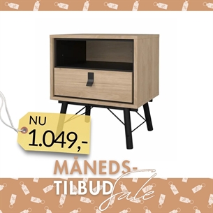 Ry Natbord 1 skuffe -  Jackson Hickory