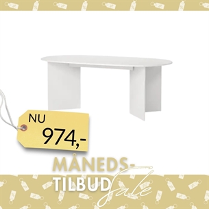 Family spisebord - hvid, 100 x 200 cm
