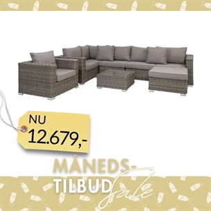 Calvi Loungesæt, polyrattan, kubu grå, inkl. hynder