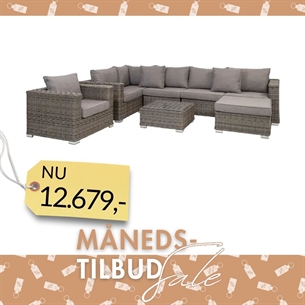 Calvi Loungesæt, polyrattan, kubu grå, inkl. hynder