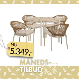 Abela Havemøbelsæt, spisebord og 4 stole