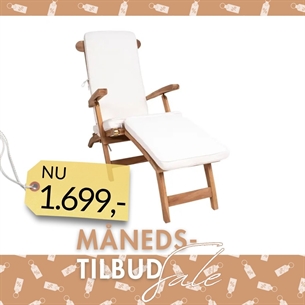 Arrecife Dækstol med hynde, teak
