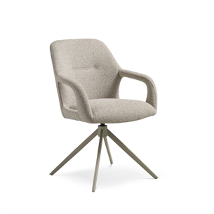 Rose spisebordsstol med armlæn, Beige og beige stel