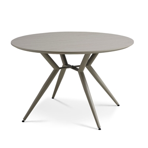 Dover Spisebord, Ø120, Travertinlook og beige stel