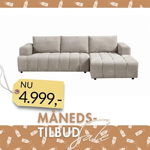 Sofa Model Oswald - Chaise Højre - Stof Wind 11 - Pocket indlæg