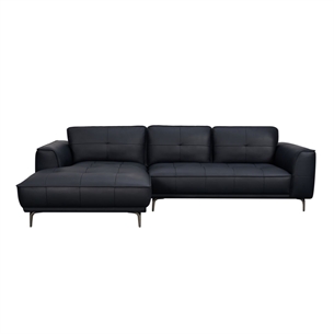 Sofa Model Barcelona - Chaise venstre - Fuld læder sort