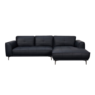 Sofa Model Barcelona - Chaise højre - Fuld læder sort