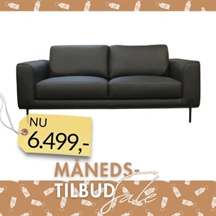 3 Pers Sofa Model Milano - Fuld Læder - Sort 