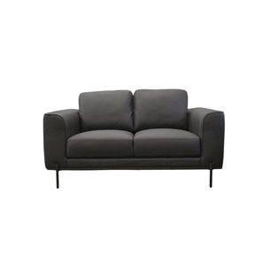 2 Pers Sofa Model Milano - Fuld Læder - Sort 