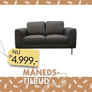 2 Pers Sofa Model Milano - Fuld Læder - Sort 