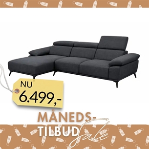 Chaise sofa model Florida  Venstrevendt - Charcoal Sort