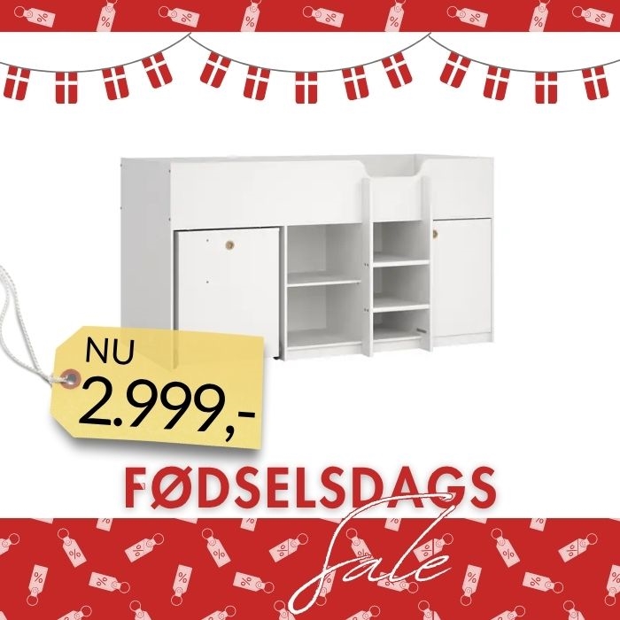Lyon Halvhøj Seng - Hvid