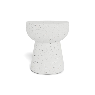 Cabra Hjørnebord, 40*45, Hvid terrazzo