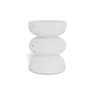 Inca hjørmebord, mat hvid terrazzo