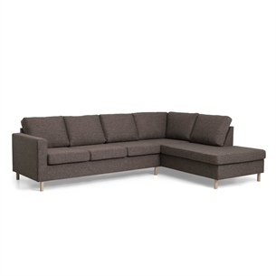 Stavnger sofa med chaiselong, Højrevendt, brun