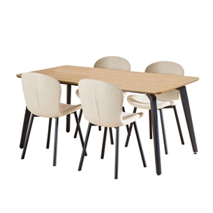 Cadiz spisebordssæt, m/4 stole i beige