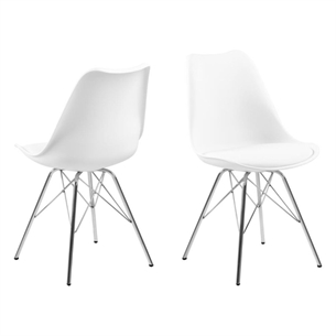 Eris spisebordsstol, krom/hvid