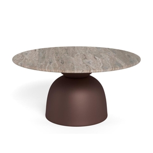 Ferrol sofabord, mat bronze/marmor - Ø 80 cm