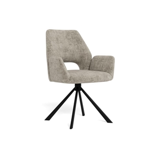 Graham spisebordsstol med armlæn og drejefunktion, grå