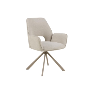 Graham spisebordsstol med armlæn og drejefunktion, beige