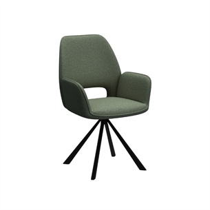 Graham spisebordsstol med armlæn og drejefunktion, grøn