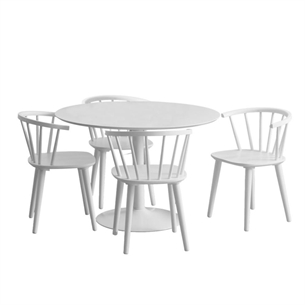 Ibiza spisebordssæt rund m/4 stole, hvid