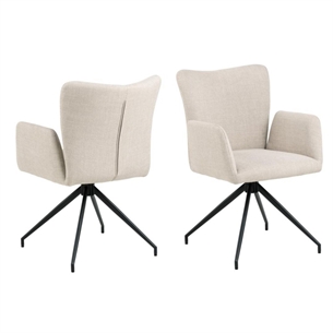 Laura spisebordsstol med armlæn og drejefunktion, beige