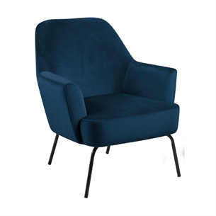Melissa lounge stol m/ armlæn, marineblå