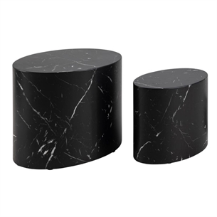 Mice sofabordssæt, sort marmorlook, sæt med 2 stk.
