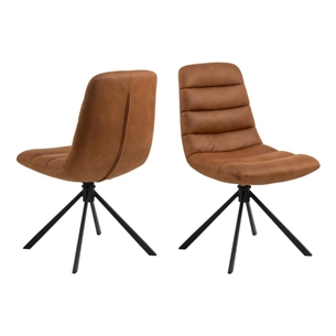 Milford spisebordsstol med drejefunktion, cognac