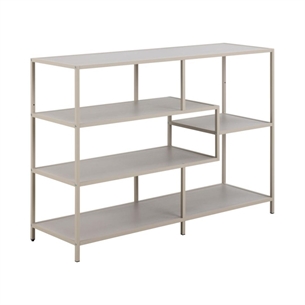 Seaford reol, 4 hylder grå ru melamin