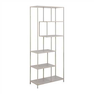 Seaford reol, 5 hylder grå ru melamin