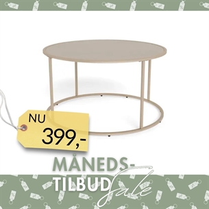 Seaford rund sofabord, Top grå ru melamin - Ø 80 cm