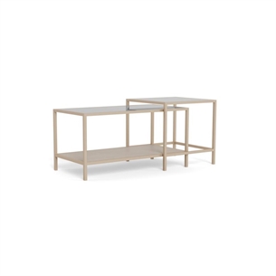 Seaford sofabordssæt, Top klar hærdet glas