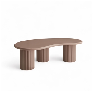 Wave Coffee Table 70 x 130 CM Cream Brown