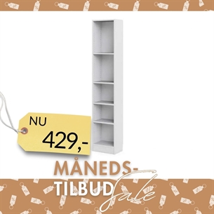 Basis reol med 4 hylder -  41 x 203 cm. dybde 27 cm. 