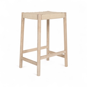 Ida Bar Stool White Oil/Nature Rope