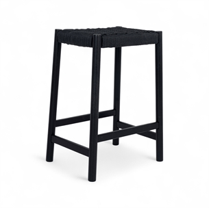 Ida Bar Stool Black/Black Rope