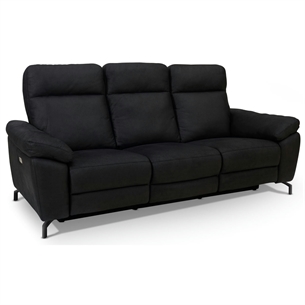Selesta 3 Seater Black Fabric
