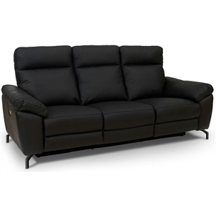 Selesta 3 Seater Black Leather