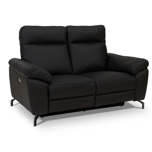Selesta 2 Seater Black Leather