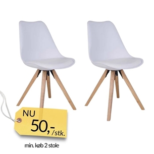 Bergen stol med hynde - Hvid (OBS: 2 stk. tilbage - SKAL AFHENTES I HORSENS)