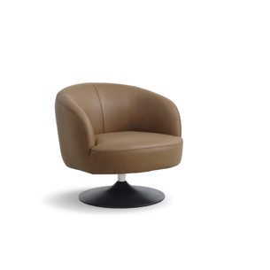 Conrad Lounge Chair – Læder, Cognac/Trumpet Black Base Oplev luksus og komfort med