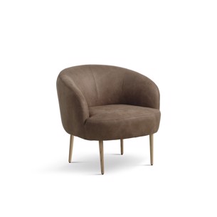 Conrad Lounge Chair – Micro Leather Bull, Almond/Træ Oplev enestående komfort med Chair,