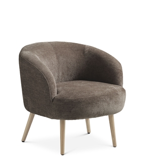Conrad lounge stol i beige med ben i lys træ