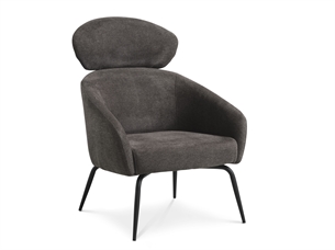 Archie lounge stol, Brun med sort stel
