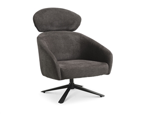 Archie lounge stol, Brun med sort drejestel
