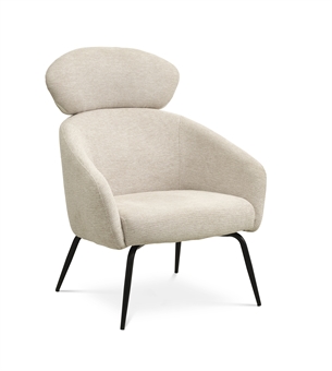 Archie lounge stol, Beige med sort stel